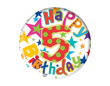 5.5cm AGE 5 BOY BADGE 6S