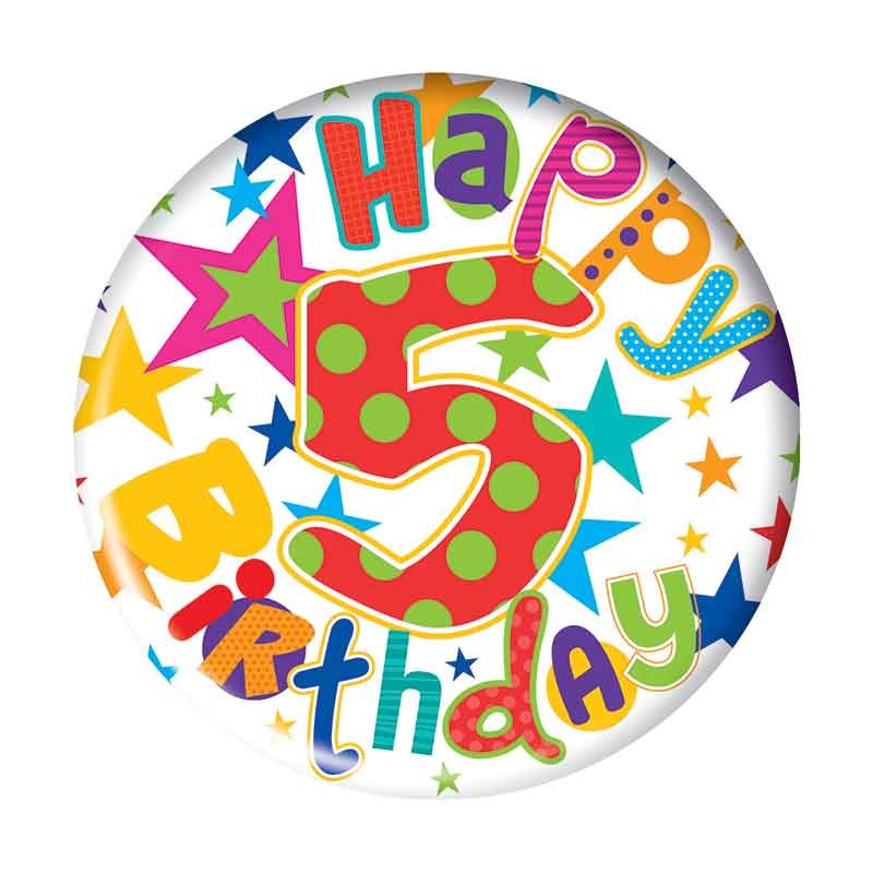 5.5cm AGE 5 BOY BADGE 6S