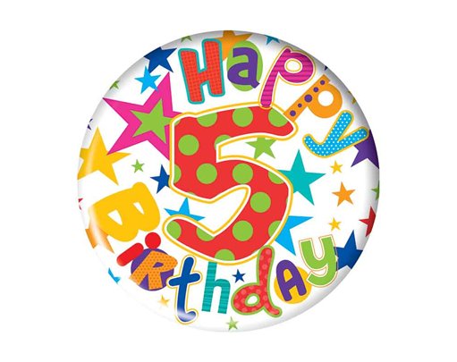 5.5cm AGE 5 BOY BADGE 6S