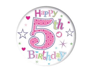 5.5cm AGE 5 GIRL BADGE 6S