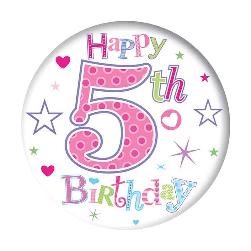 5.5cm AGE 5 GIRL BADGE 6S