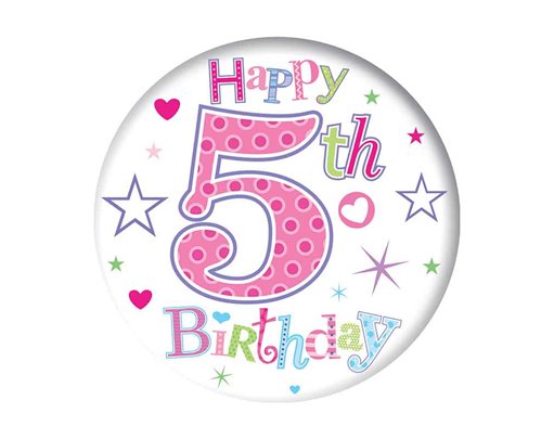 5.5cm AGE 5 GIRL BADGE 6S