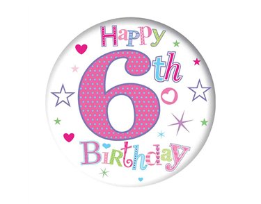 5.5cm AGE 6 GIRL BADGE 6S