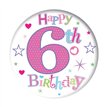 5.5cm AGE 6 GIRL BADGE 6S