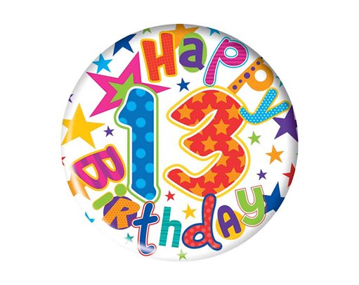 5.5cm AGE 13 BOY BADGE 6S