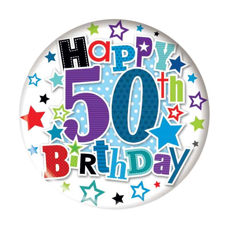 5.5cm AGE 50 MALE BADGE 6S