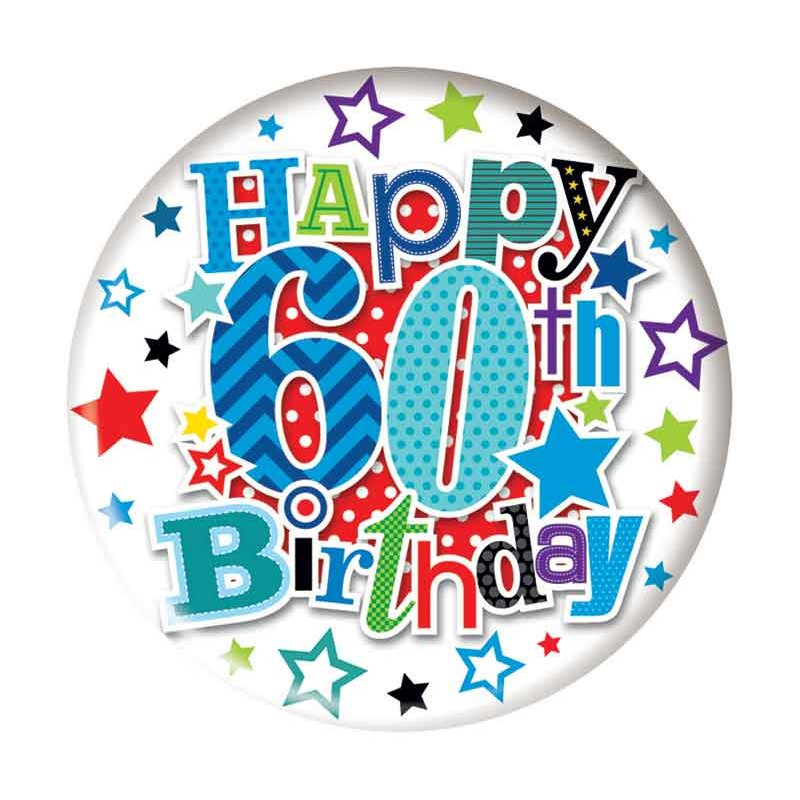 5.5cm AGE 60 MALE BADGE 6S