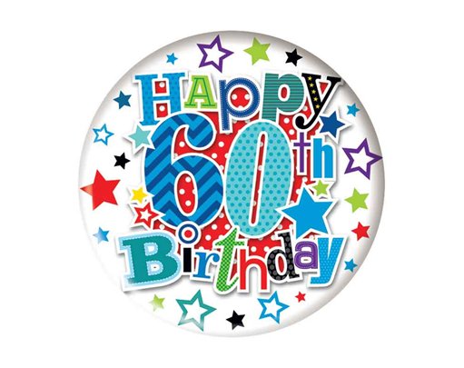 5.5cm AGE 60 MALE BADGE 6S