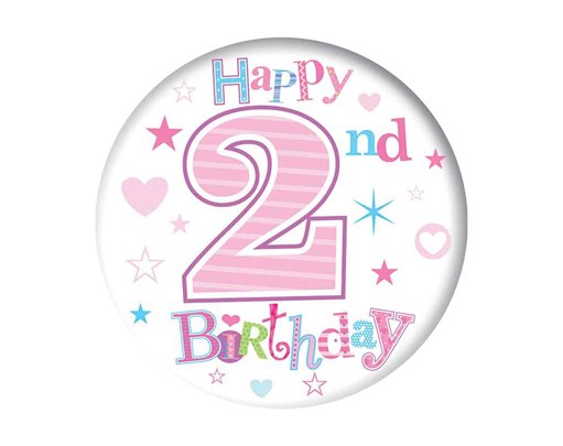 5.5cm AGE 2 GIRL BADGE 6S