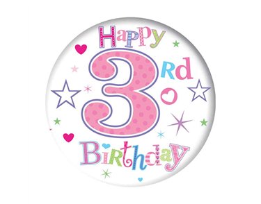 5.5cm AGE 3 GIRL BADGE 6S