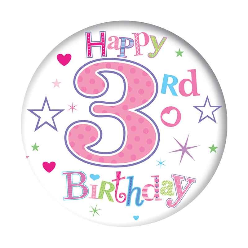 5.5cm AGE 3 GIRL BADGE 6S
