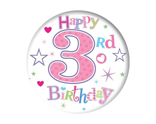 5.5cm AGE 3 GIRL BADGE 6S