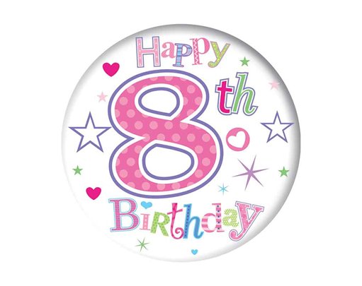 5.5cm AGE 8 GIRL BADGE 6S