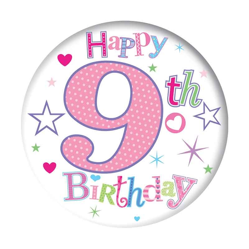 5.5cm AGE 9 GIRL BADGE 6S