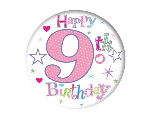 5.5cm AGE 9 GIRL BADGE 6S