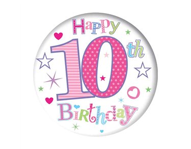 5.5cm AGE 10 GIRL BADGE 6S