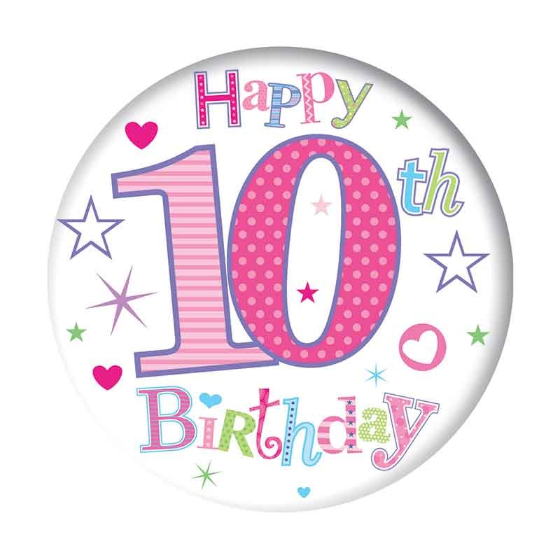 5.5cm AGE 10 GIRL BADGE 6S