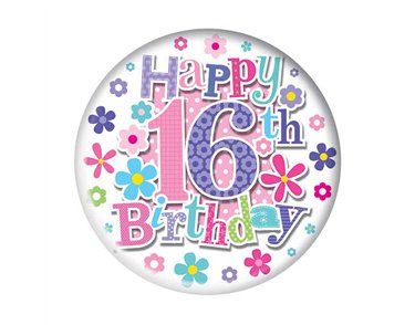 5.5cm AGE 16 FEMALE BADGE 6S