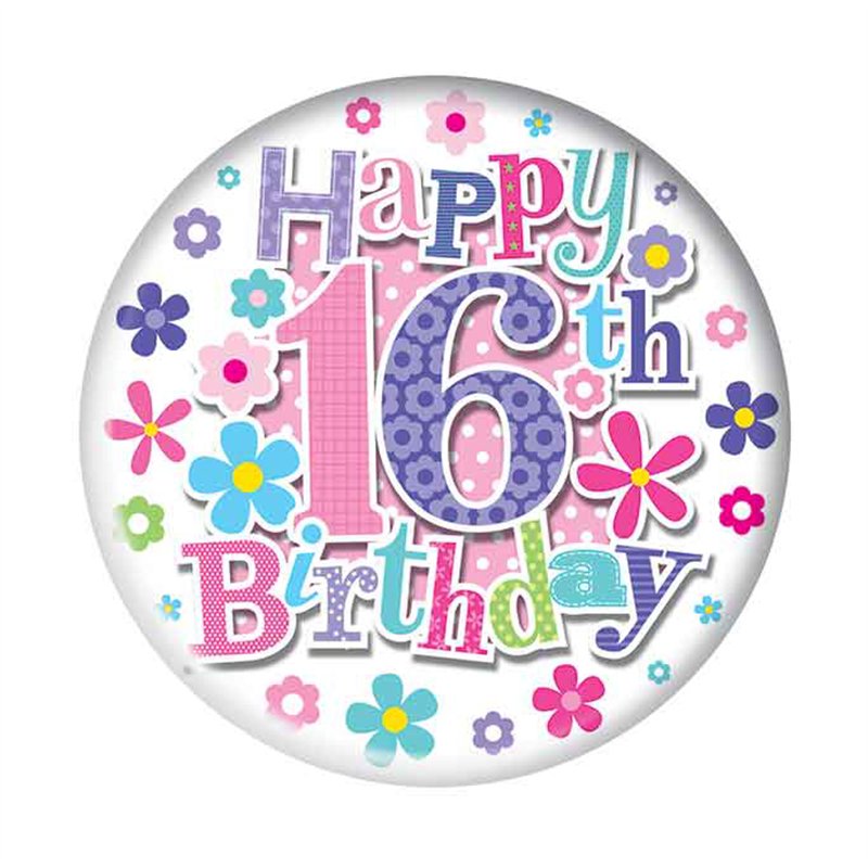 5.5cm AGE 16 FEMALE BADGE 6S