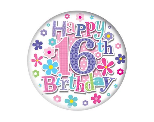 5.5cm AGE 16 FEMALE BADGE 6S