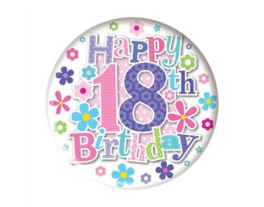 5.5cm AGE 18 FEMALE BADGE 6S