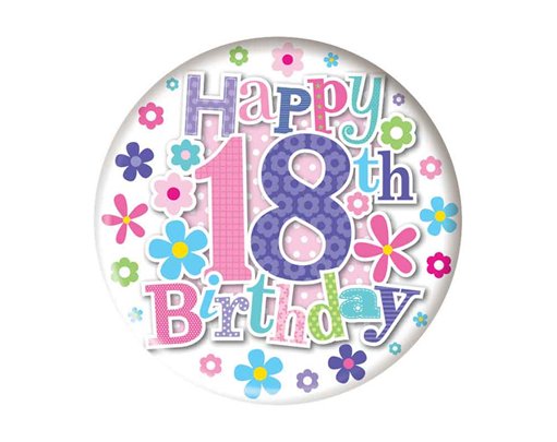 5.5cm AGE 18 FEMALE BADGE 6S