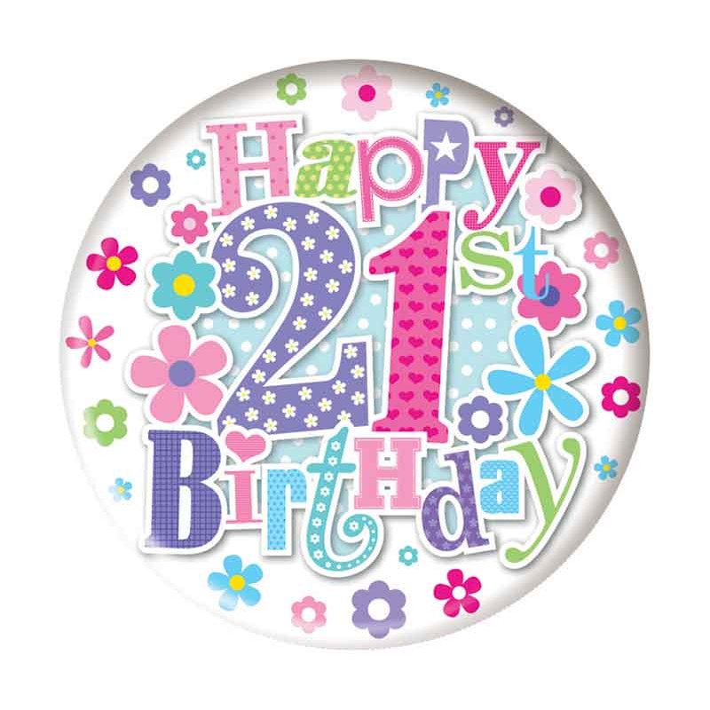 5.5cm AGE 21 FEMALE BADGE 6S