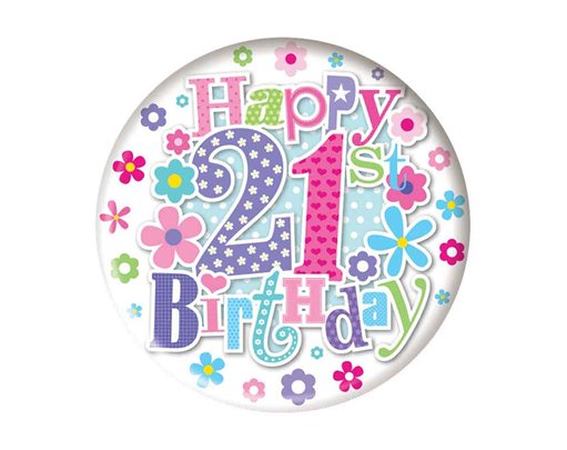 5.5cm AGE 21 FEMALE BADGE 6S