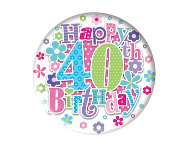 5.5cm AGE 40 FEMALE BADGE 6S