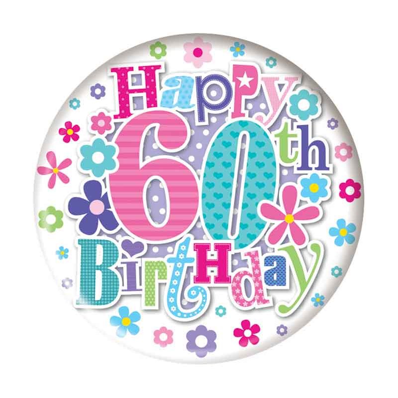 5.5cm AGE 60 FEMALE BADGE 6S