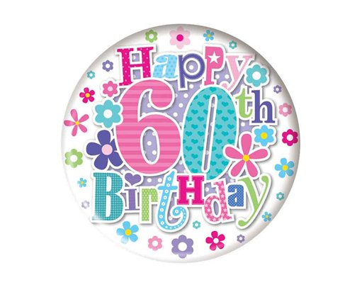 5.5cm AGE 60 FEMALE BADGE 6S