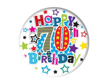5.5cm AGE 70 UNISEX  BADGE 6S