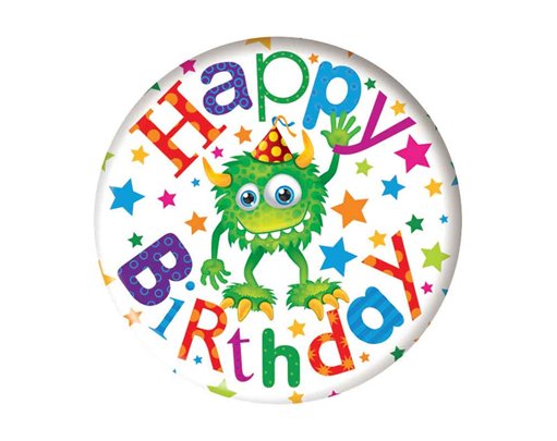 5.5cm HAPPY BIRTHDAY MALE  BADGE 6S