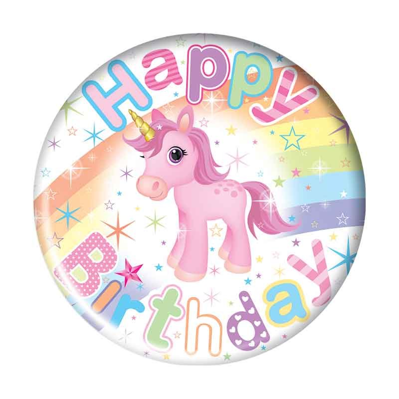 5.5cm HAPPY BIRTHDAY FEMALE  BADGE 6S