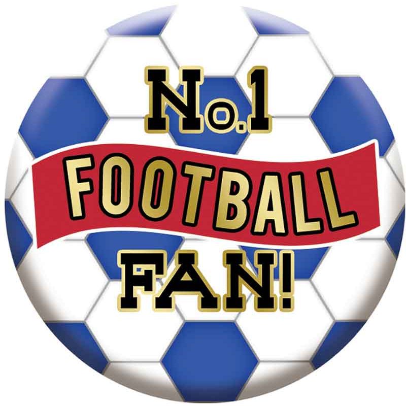 5.5cm BLUE AND RED FOOTBALL BADGE 6S