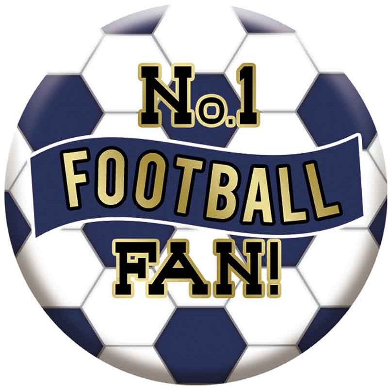5.5cm NAVY AND WHITE FOOTBALL BADGE 6S