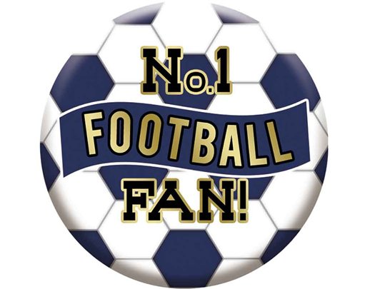 5.5cm NAVY AND WHITE FOOTBALL BADGE 6S