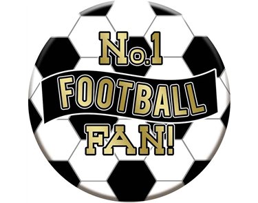 15cm BLACK AND WHITE FOOTBALL BADGE