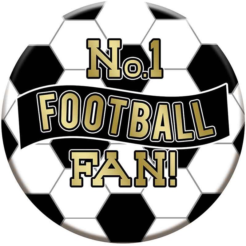 15cm BLACK AND WHITE FOOTBALL BADGE