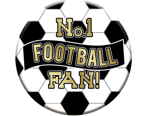 15cm BLACK AND WHITE FOOTBALL BADGE