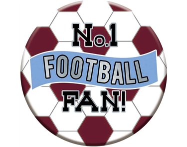 15cM CLARET AND BLUE FOOTBALL BADGE
