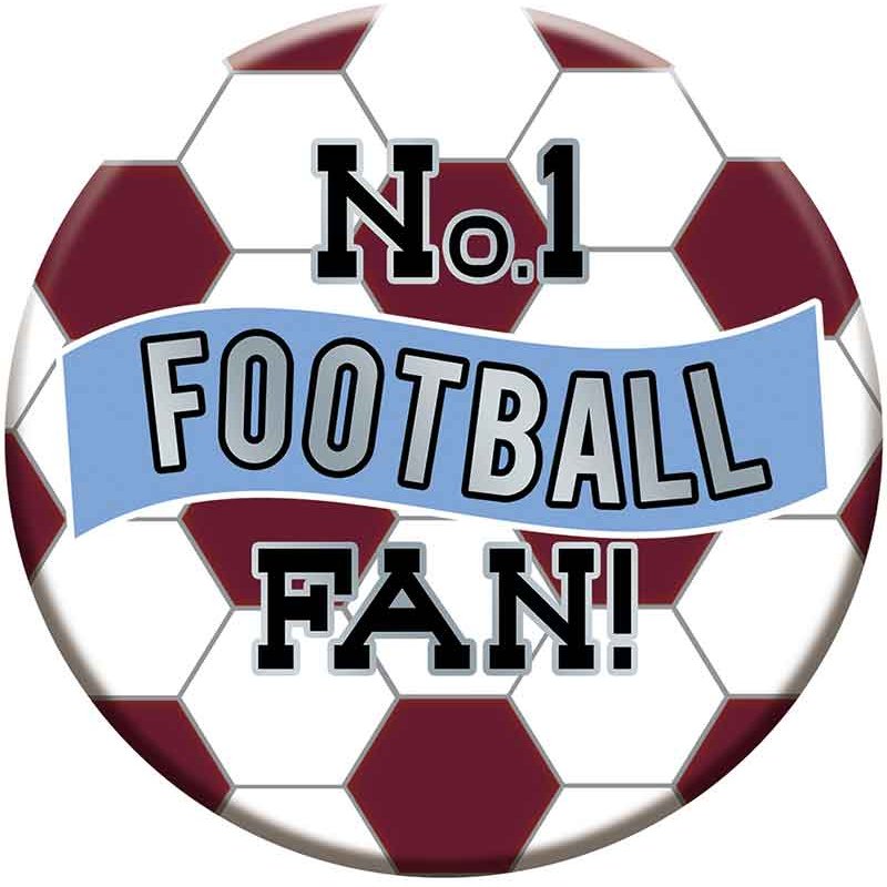 15cM CLARET AND BLUE FOOTBALL BADGE