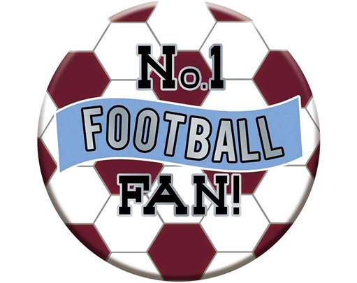 15cM CLARET AND BLUE FOOTBALL BADGE
