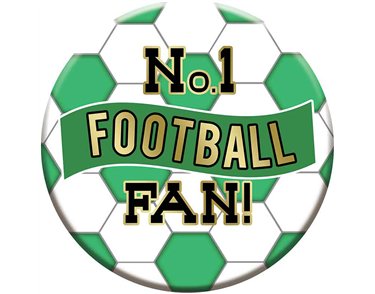 15cm GREEN AND WHITE FOOTBALL BADGE