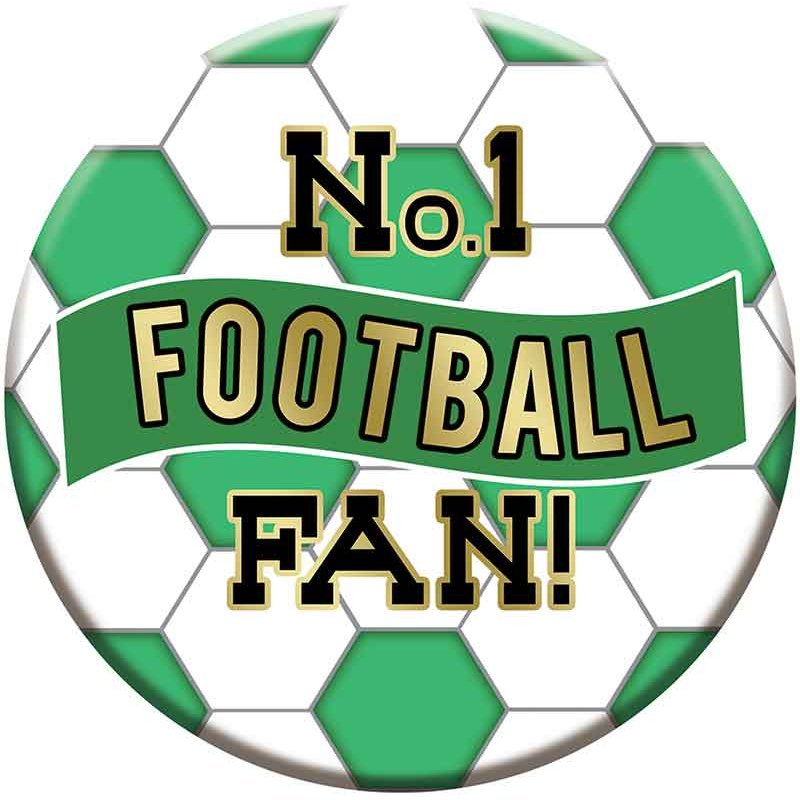 15cm GREEN AND WHITE FOOTBALL BADGE
