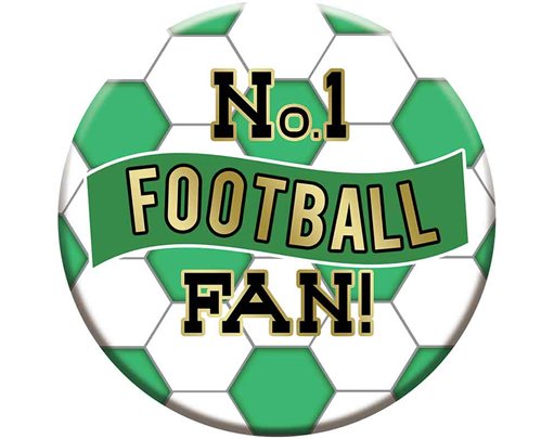 15cm GREEN AND WHITE FOOTBALL BADGE