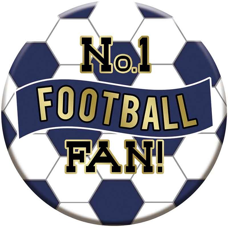 15cm NAVY AND WHITE FOOTBALL BADGE