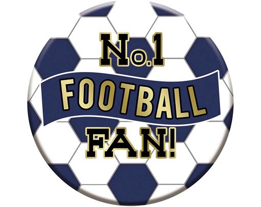 15cm NAVY AND WHITE FOOTBALL BADGE