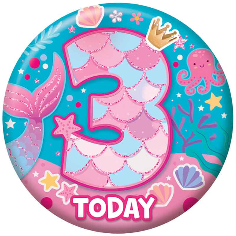 5.5cm AGE 3 FEMALE BADGE 6S
