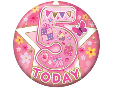 5.5cm AGE 5 FEMALE BADGE 6S